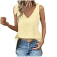 thumbnail image 1 of yillto Womens Summer Tops Ruffle Hem Sleeveless Tank V Neck Fashion Elegant Shirts Loose Blouse, 1 of 7