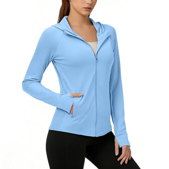 yillto Womens Sun Protection Jacket Lightweight Zip up Summer Hiking Athletic Hoodie Jackets with Pockets
