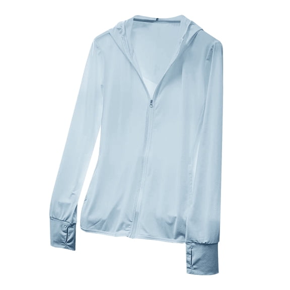 yillto Womens Sun Protection Jacket with Hoodie Zip up Long Sleeve Lightweight Summer Shirts with Pockets