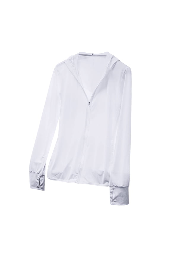 Womens Sun Protection Jacket with Hoodie Zip up Long Sleeve Lightweight Summer Shirts with Pockets