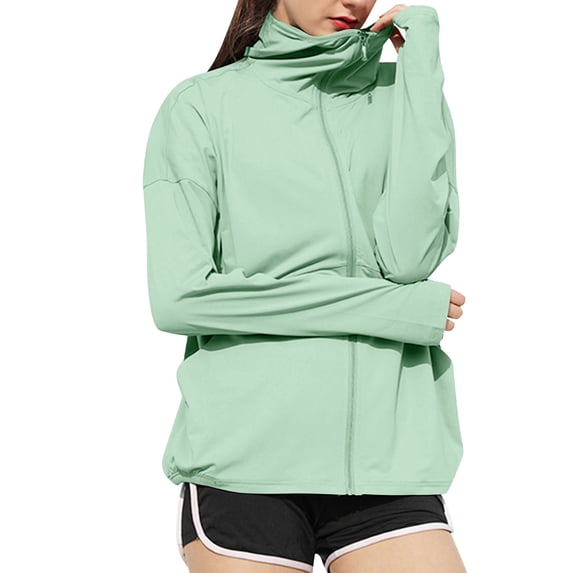 yillto Womens Sun Protection Jackets Long Sleeve Full Zipper Hoodie Summer Hiking Coat with Pockets