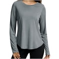 thumbnail image 1 of yillto Womens Sun Protection Shirt Summer Long Sleeve Hiking Workout Tops Running Athletic Quick Dry Shirts, 1 of 7