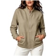 thumbnail image 1 of yillto Womens Sweatshirt Jacket Zip up Long Sleeve Casual Loose Outwear Coat with Pockets M-2XL, 1 of 1