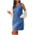 thumbnail image 1 of yillto Womens T Shirt Dress Summer Casual Sleeveless Crewneck Loose Tank Mini Dresses with Pockets, 1 of 6