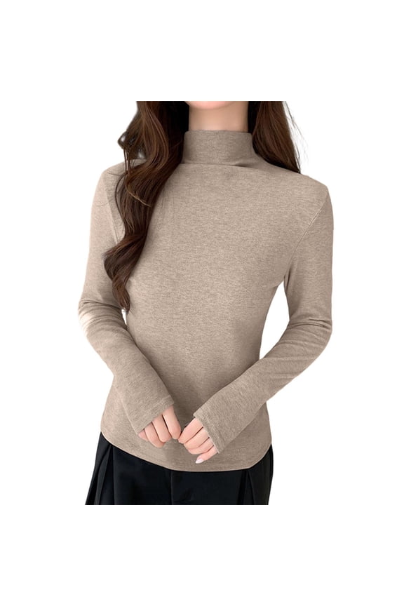 Womens Thermal Top Mock Neck Spullover Undershirts Fall Winter Lightweight Warm Layered Shirts
