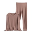 thumbnail image 1 of yillto Womens Thermal Underwear Set Plus Size Soft Long Leggings Fleece Lined Base Layer Tops Bottoms, 1 of 7