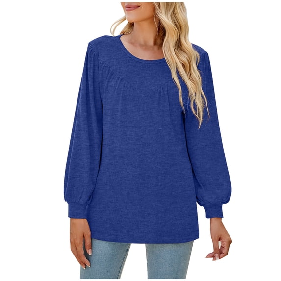 yillto Womens Tops Long Sleeve Shirts Casual Basic Oversized T Shirts Crewneck Loose Spring Fall Clothes
