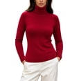 thumbnail image 1 of yillto Womens Turtleneck Sweater Ribbed Knit Slim Pullover Long Sleeve Fall Fitting Mock Neck Sweaters, 1 of 4