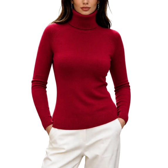 yillto Womens Turtleneck Sweater Ribbed Knit Slim Pullover Long Sleeve Fall Fitting Mock Neck Sweaters