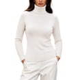thumbnail image 1 of yillto Womens Turtleneck Sweater Ribbed Knit Slim Pullover Long Sleeve Fall Fitting Mock Neck Sweaters, 1 of 4