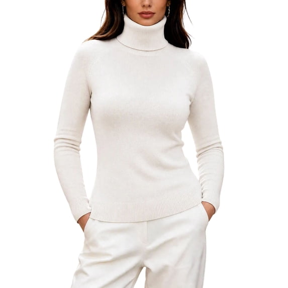 yillto Womens Turtleneck Sweater Ribbed Knit Slim Pullover Long Sleeve Fall Fitting Mock Neck Sweaters