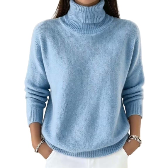 yillto Womens Turtleneck Sweater Soft Knit Warm Pullover Mock Neck Fall Winter Layered Sweaters