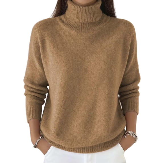 yillto Womens Turtleneck Sweater Soft Knit Warm Pullover Mock Neck Fall Winter Layered Sweaters