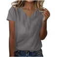 thumbnail image 1 of yillto Womens V Neck Shirts Basic Short Sleeve Causal Tshirts Summer Loose Plain Tees for Women, 1 of 4