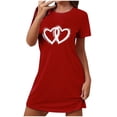 thumbnail image 1 of yillto Womens Valentine's Day Pajamas Long Sleeve Nightgowns Crewneck Heart Nightshirts for Sleepwear Loungewear, 1 of 6