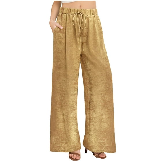 yillto Womens Wide Leg Pant High Waist Fashion Trendy Party Night out Loose Trousers Outfits for Clubwear