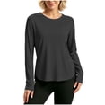 thumbnail image 1 of yillto Womens Workout Long Sleeve Shirts Gym Running Tees Tshirts for Women Loose Athletic Yoga Tops, 1 of 7