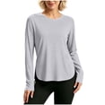 thumbnail image 1 of yillto Womens Workout Long Sleeve Shirts Gym Running Tees Tshirts for Women Loose Athletic Yoga Tops, 1 of 7
