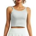 thumbnail image 1 of yillto Womens Yoga Crop Tank with Bra Breathable Workout Running Tee Sleeveless Strappy Causal Shirts, 1 of 7