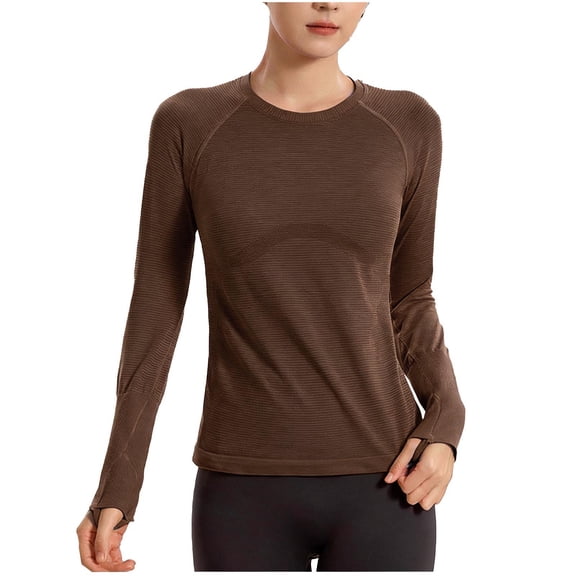 yillto Womens Yoga Tops Long Sleeve Workout Running Tee Lightweight Breathable Exercise Stretchy Tshirts
