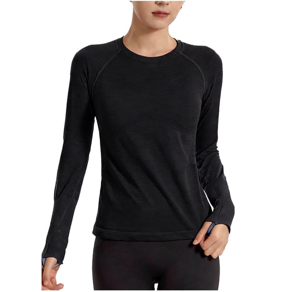yillto Womens Yoga Tops Long Sleeve Workout Running Tee Lightweight Breathable Exercise Stretchy Tshirts