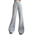 thumbnail image 1 of yilltoFlared Pants for Women Wide Leg Bell Bottom Elastic Waist Drawstring Loose Sweatpant with Pockets, 1 of 7