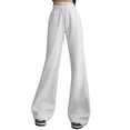 thumbnail image 1 of yilltoFlared Pants for Women Wide Leg Bell Bottom Elastic Waist Drawstring Loose Sweatpant with Pockets, 1 of 7