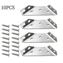 yilyih 10Pcs Universal Stainless Steel Furniture Corner Connector,Multifunctional Trapeziform Angle Brackets,Corner Braces,Corner Bracket for Wood,Shelf Supports,Shelving Brackets Heavy Duty