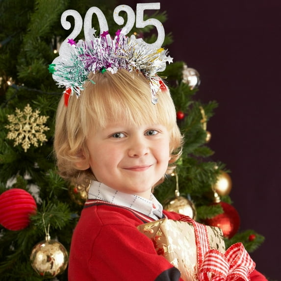 yilyih New Years Eve Party Decorations 2022 Christmas 2025 Digital Decoration Headband New Years Eve Headpiece Adorable Sequined Accessory for Festive Parties Celebrations New Years Eve Party Headba