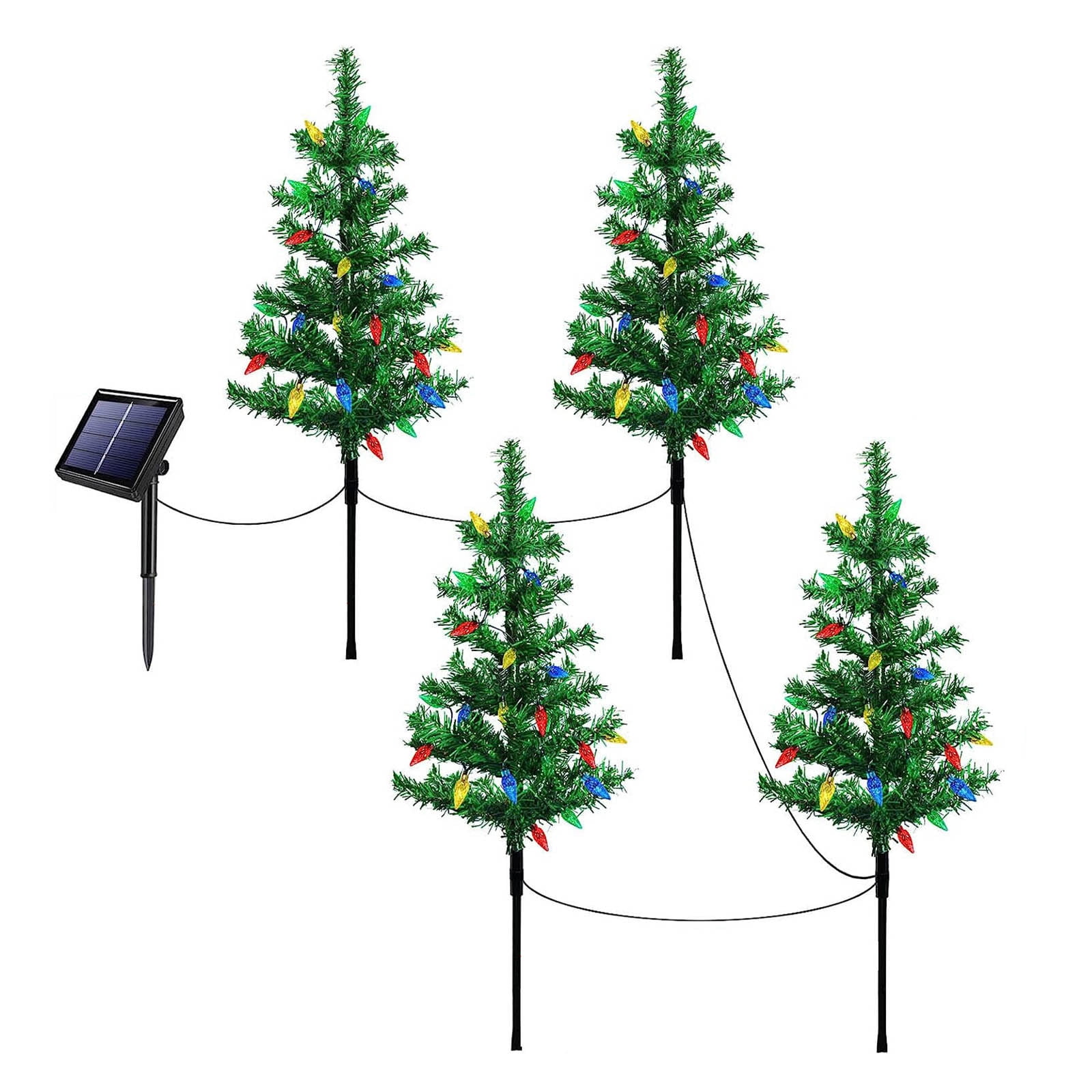 yilyih Outdoor Christmas Decorations Yard Upgraded 4Pack 120 Led Solar
