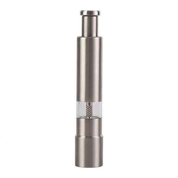 yilyih Salt and Pepper Grinder,Stainless Steel Push Button Grinder Modern Design Thumb Grinder,for Black Pepper,Sea Salt and Himalayan Salt,Spice and Salt