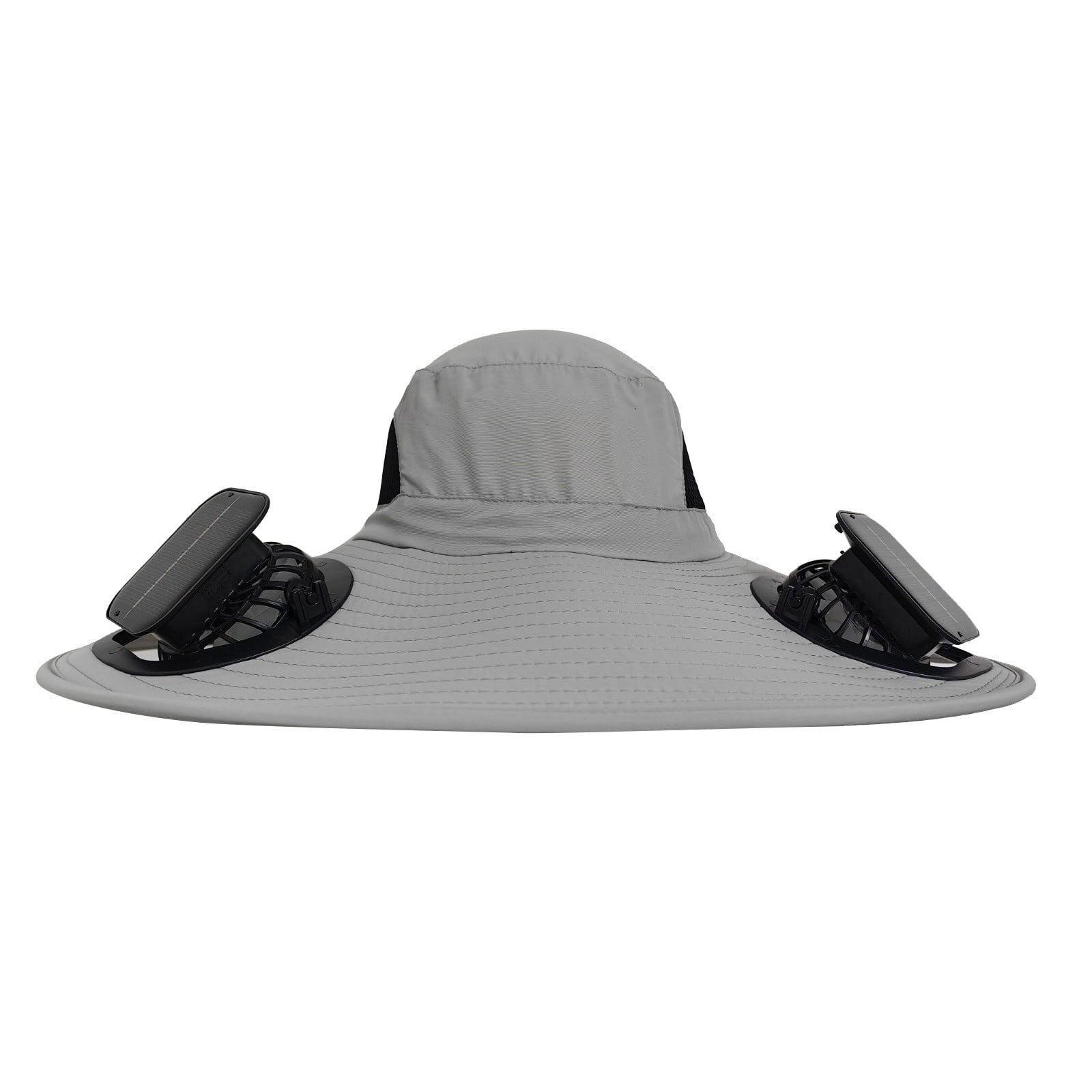 Yilyih solar powered outdoor fan wide solar fan outdoor fishing hat men