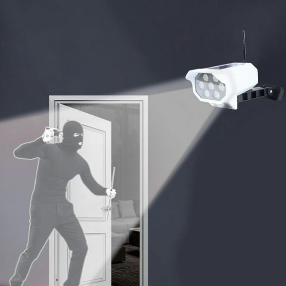 yilyih Solar Security Lights,Outdoor Motion Sensor Solar Lights,Leds Spotlight Floodlights Outdoor Ip55Waterproof,Wireless Dummy Decoy Fake Security Camera for Porch Garden Patio Driveway