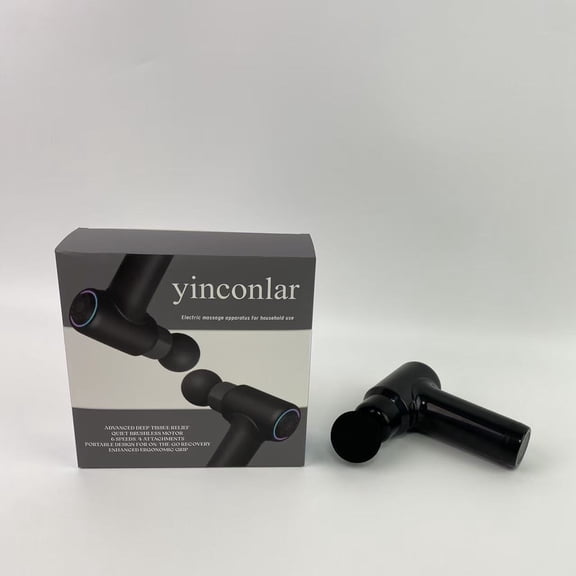 yinconlar Electric massage apparatus for household use,Deep Tissue Massage Gun, 4 Attachments, Quiet Motor, Ergonomic Grip, 6-Speed Lightweight Percussion Massager