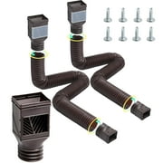 yingchongjiaju Rain Gutter Downspout Extensions, 2-Pack Flexible Downspout Extender, Down Spout Drain Extension Extendable from 22" to 63", Gutter Extensions with Adapters, for Rainwater Drainage