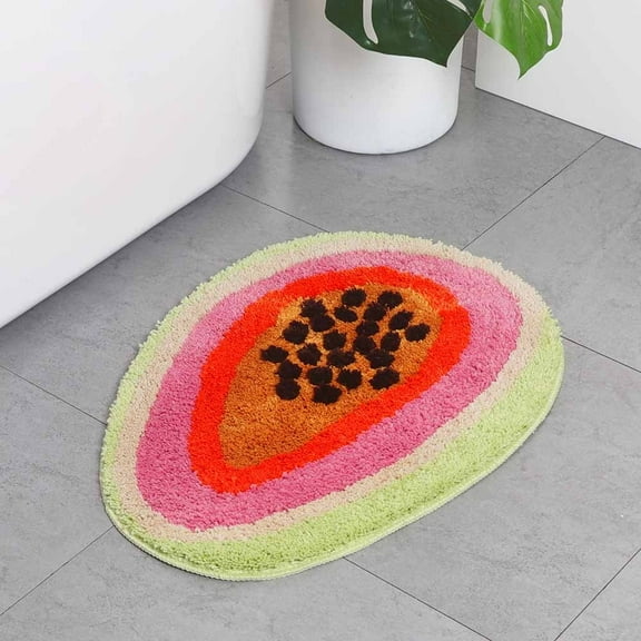 yingda1992 Passion Fruit Shaped Bath Mat Cartoon Non-Slip Bathroom Rug Soft Bathmat for Bedroom Kitchen Home Decor 18.5x25.6in
