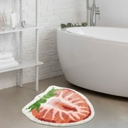 yingda1992 Strawberry Fruit Cute Bath Mat for Bathroom Non-Slip Bathtub Shower Floor Rug Microfiber 24x24in, Pink