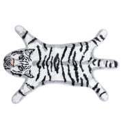 yingda1992 Tiger Bath Mat for Bathroom Cute White Tiger Cartoon Non Slip Animal Shaped Absorbent Bathtub Bathroom Plush Shower Rugs 25.6x38.6in