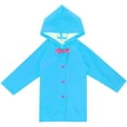 thumbnail image 1 of yinguo kids hooded button down long jacket bow rainwear lightweight raincoat blue l, 1 of 6