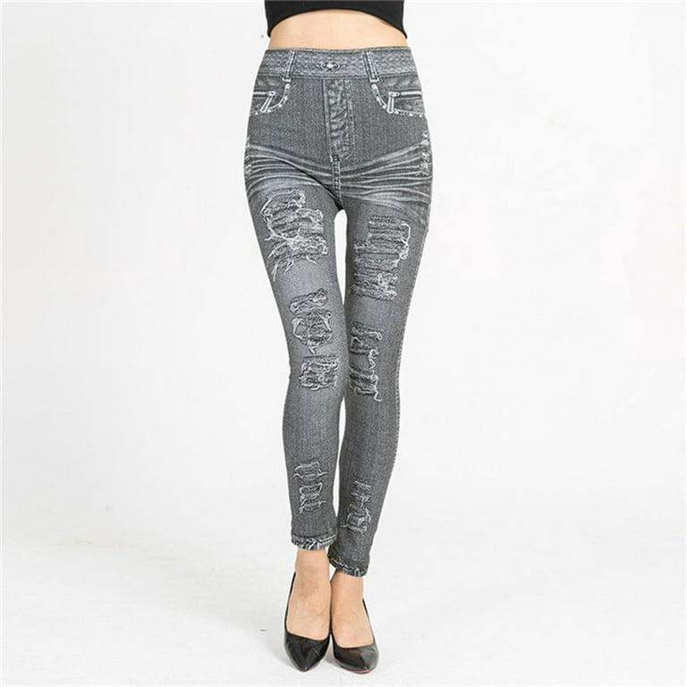 yinguo ladies simulated jeans with lift and stretch under pants