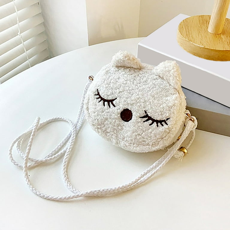 yinguo new plush children s bag mini cute cat little purse shoulder bag Walmart
