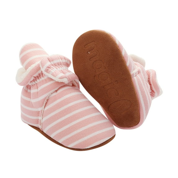yinguo warm stay winter girl baby shoes crib boy slipper non-slip on bootie baby shoes pink 3-6 months