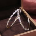 thumbnail image 1 of yinguo women's jewelry large earrings round rhinestone earrings thin hanging gold silver elegant rhinestone earrings wedding accessories valentine's day gift, 1 of 6