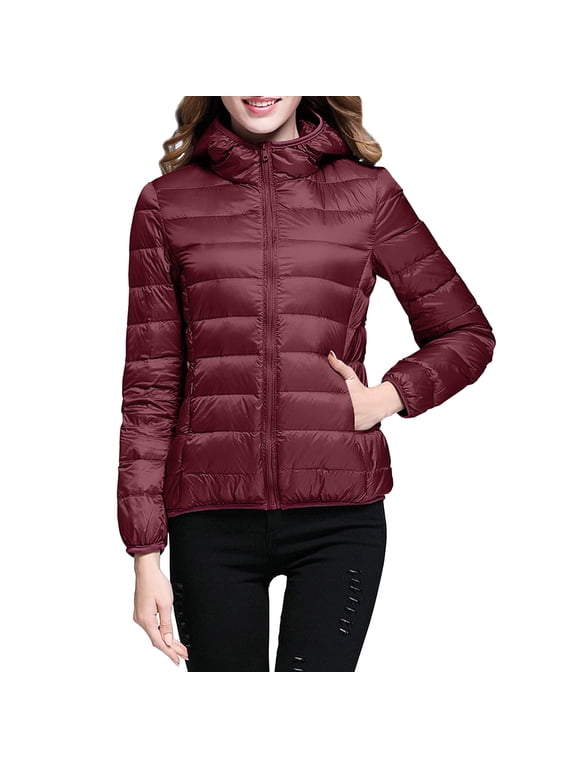 women's packable down jacket lightweight puffer jacket hooded winter coat xl