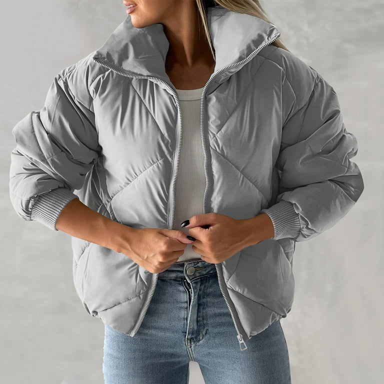 Grey short top jacket women's