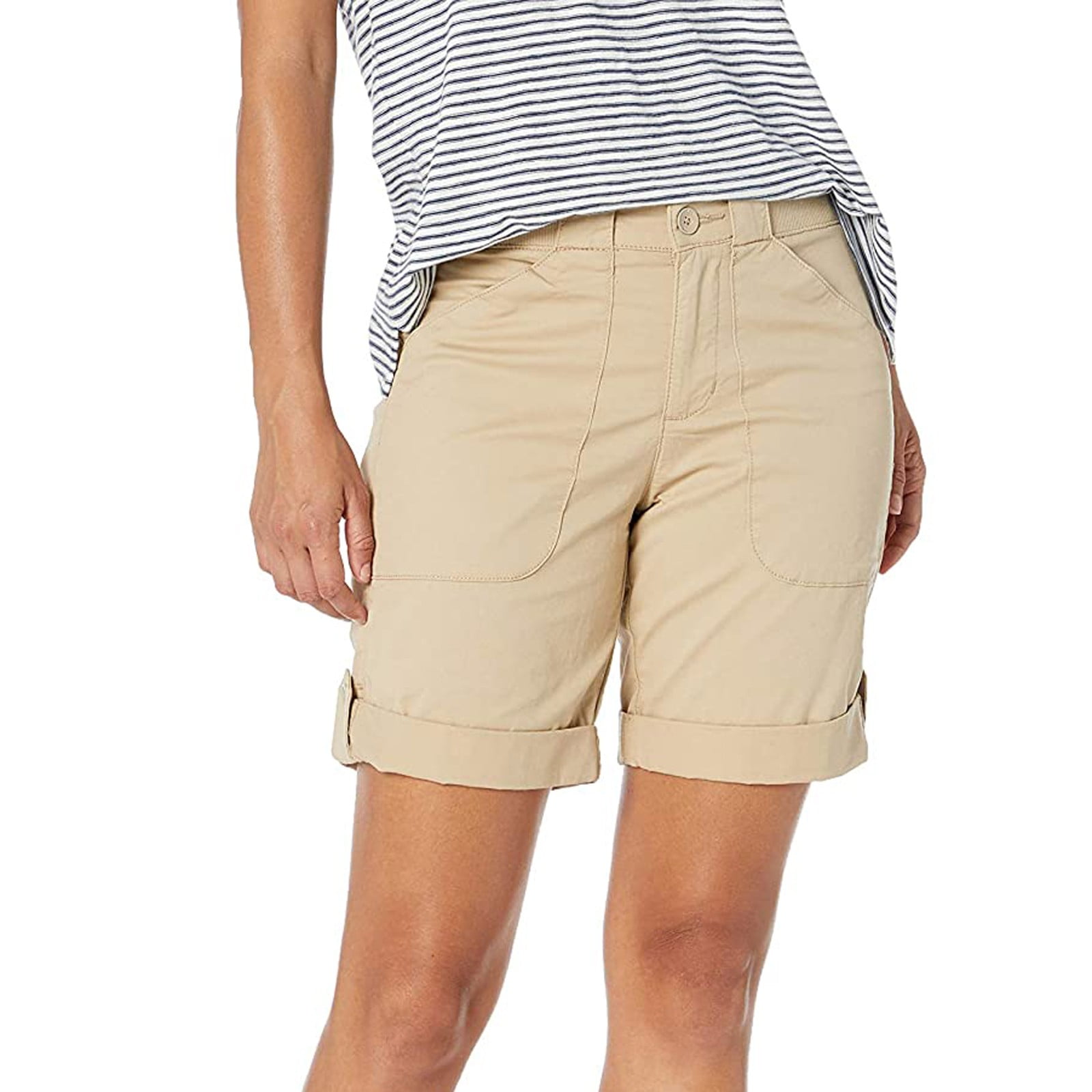 Women's Casual Low Waist Cargo Shorts with Pockets for Spring and Summer