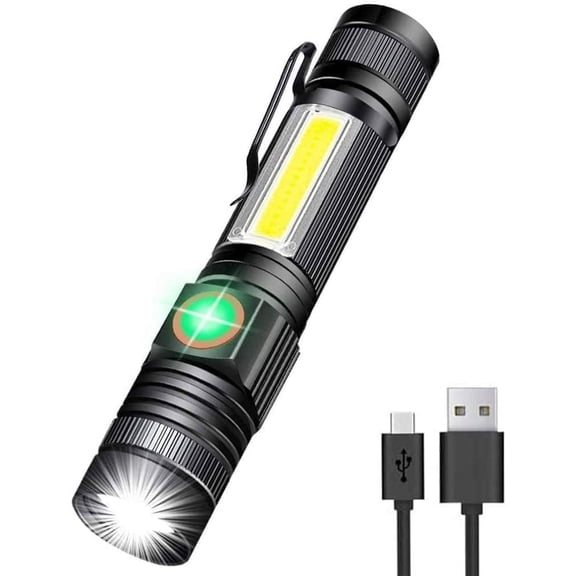 yiyang Rechargeable Flashlight(Battery Included), Magnetic LED Flashlight with COB sidelight, 1200 Lumen Super Bright LED, Waterproof, Zoomable, 4 Modes Best Flashlight for Camping, Emergency