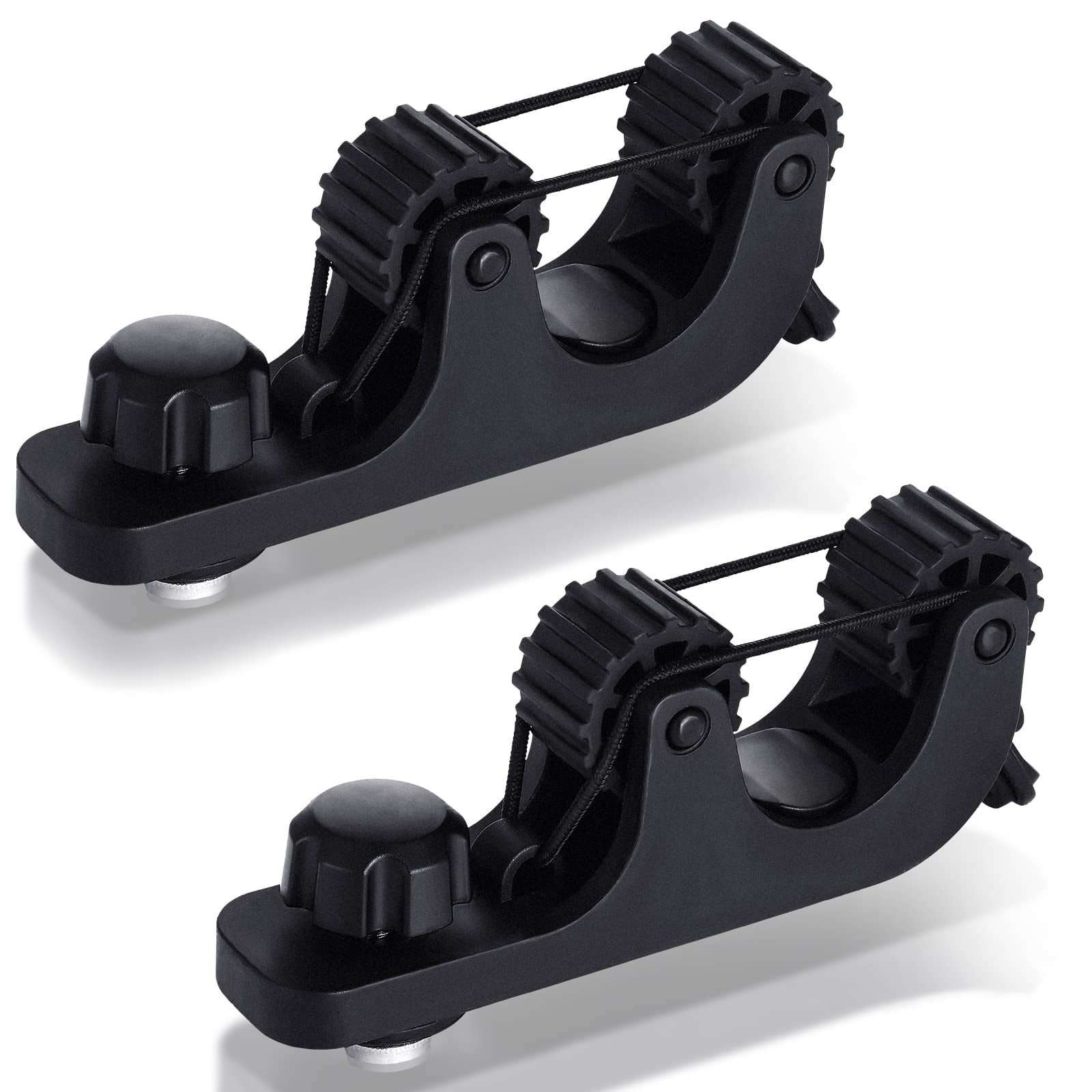 Yl-YANG Kayak Paddle Holder Track Mount Accessories Fishing Standard Paddle Holder Kayak Oar Holder for Rail Rod Pole Fast and Quiet Holding, Black(2 Pcs,Simple Style)