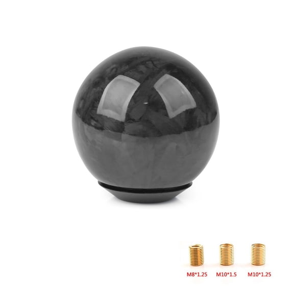 Yl-YANG Shift Knob Forged Marble Pattern Spherical Unique Designed for Automatic and Manual Vehicles Universal Gear Shifter with 3 Adapters Black