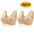 thumbnail image 1 of ylioge 2 Pack Plus Size Bras for Women S-6XL Front Closure No Underwire Bralettes Breathable Full Coverage Soft Support Underwear Bra, 1 of 4
